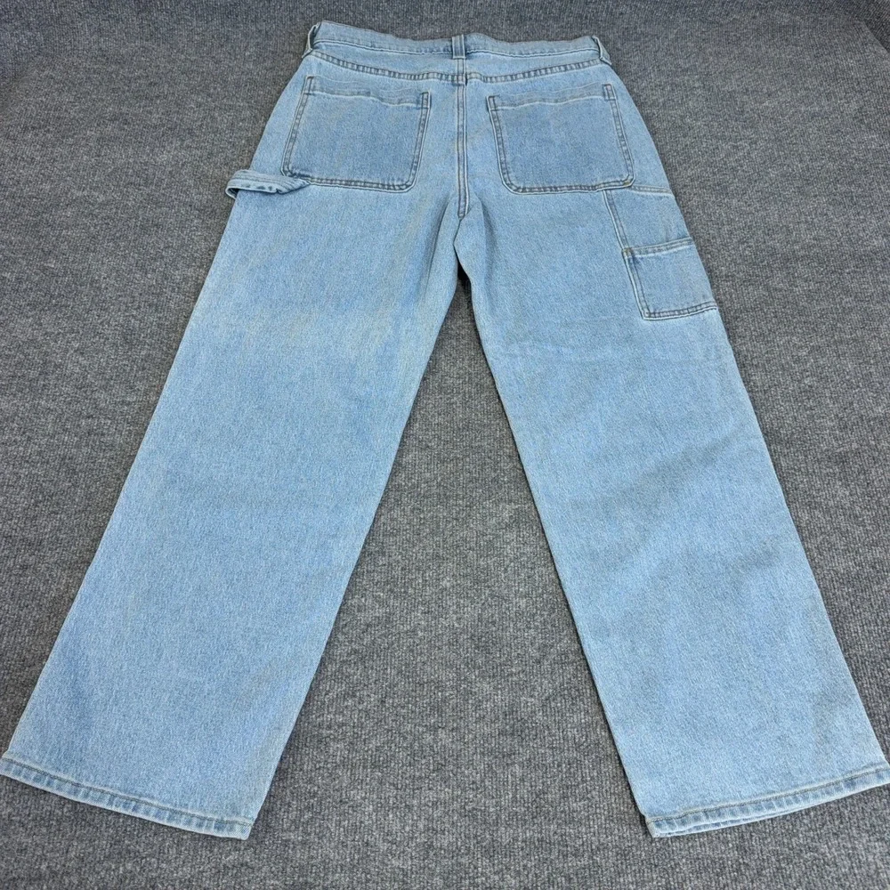 Hollister Baggy Jeans Men 31x30 Light Wash Carpenter Stretch Denim NEW